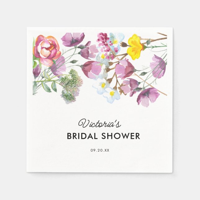 Wild Flowers |  Boho Bridal Shower  Napkins (Front)