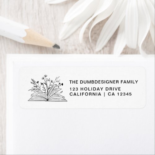 Wild Flowers Book Return Address label