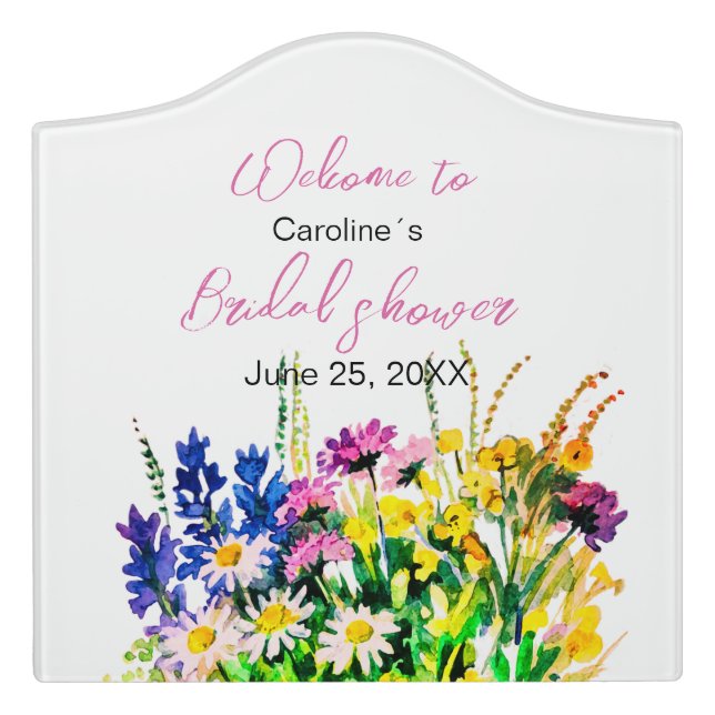 Wild flowers Bridal shower  Door Sign (Large Crest Front)
