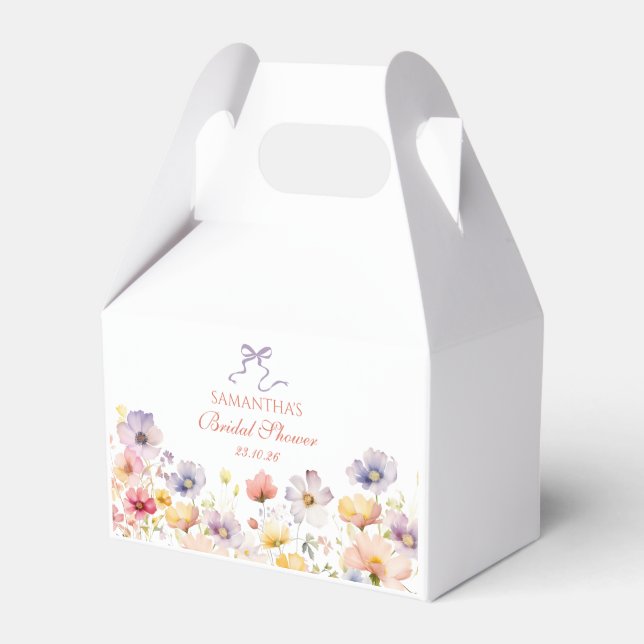 Wild Flowers Bridal Shower Favor Box (Front Side)
