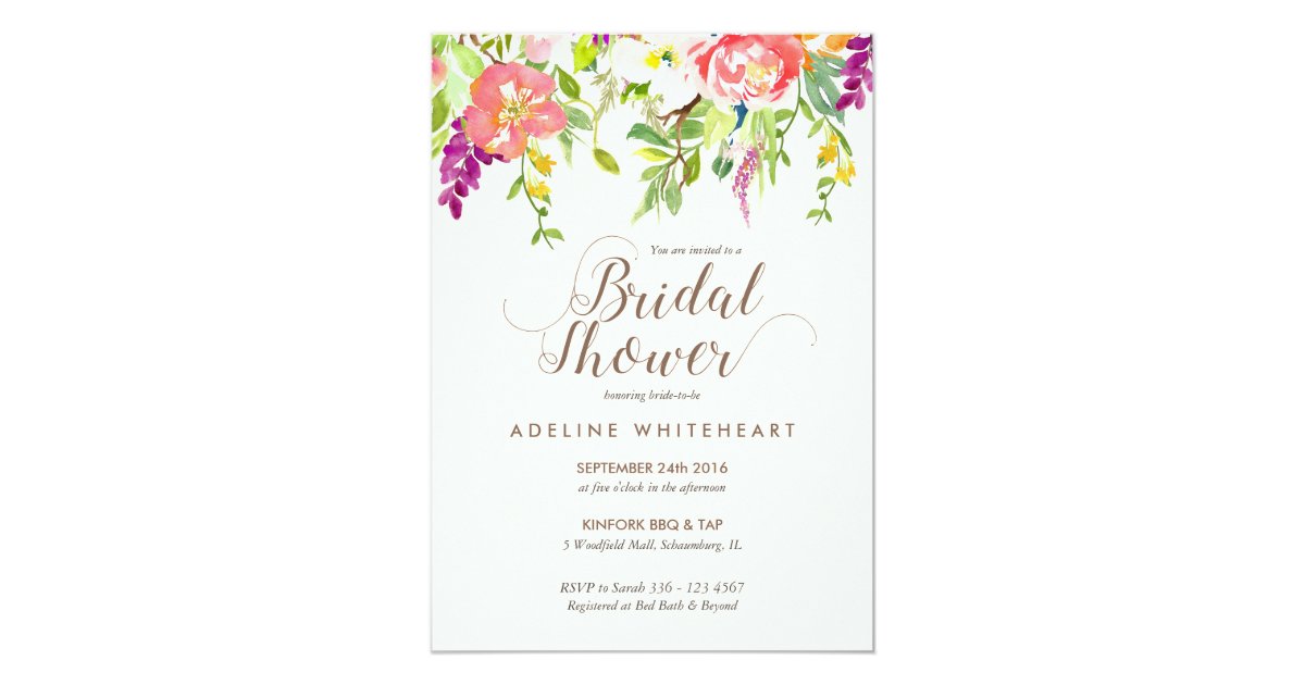 Wild Flowers Bridal Shower Invitation