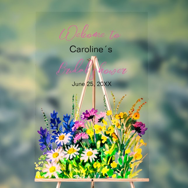 Wild flowers bridal shower sign (Neutral)