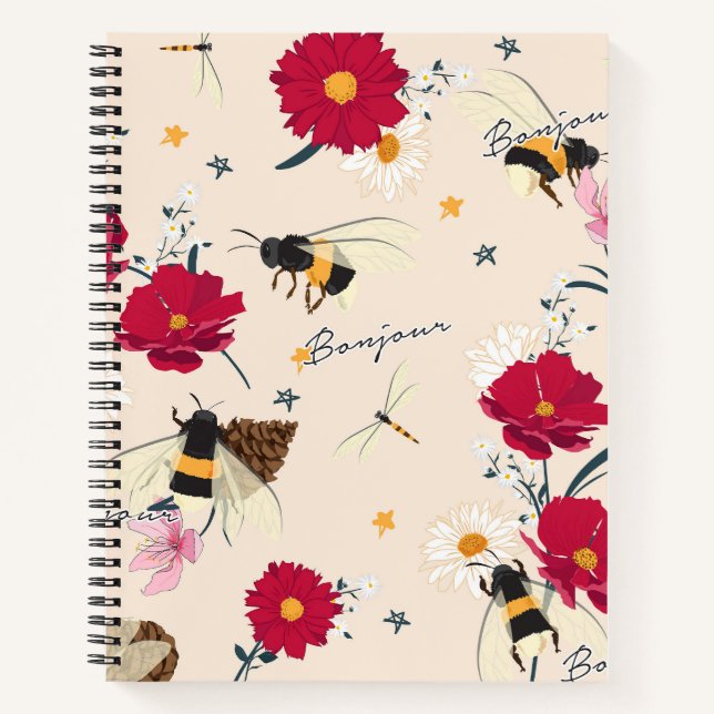 Wild Flowers & Bumble Bees Notebook (Front)