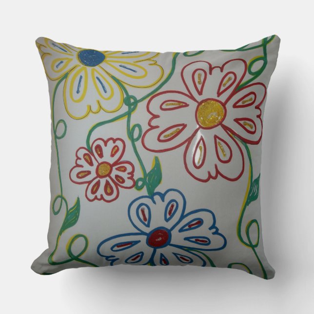 Wild Flowers by Lina Throw Pillow (Front)