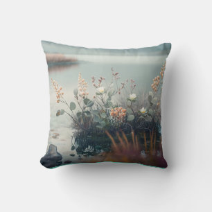 Wild Flowers Calm Tranquil Nature Peaceful Season Throw Pillow
