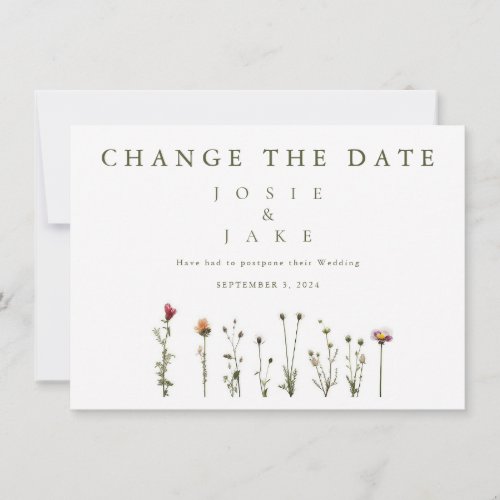 Wild Flowers Change the Date Save The Date