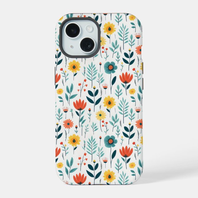 Wild Flowers Colorful Pattern Iphone Case (Back)