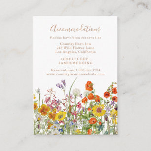 Wild Flowers Country Wedding Accommodations Enclosure Card