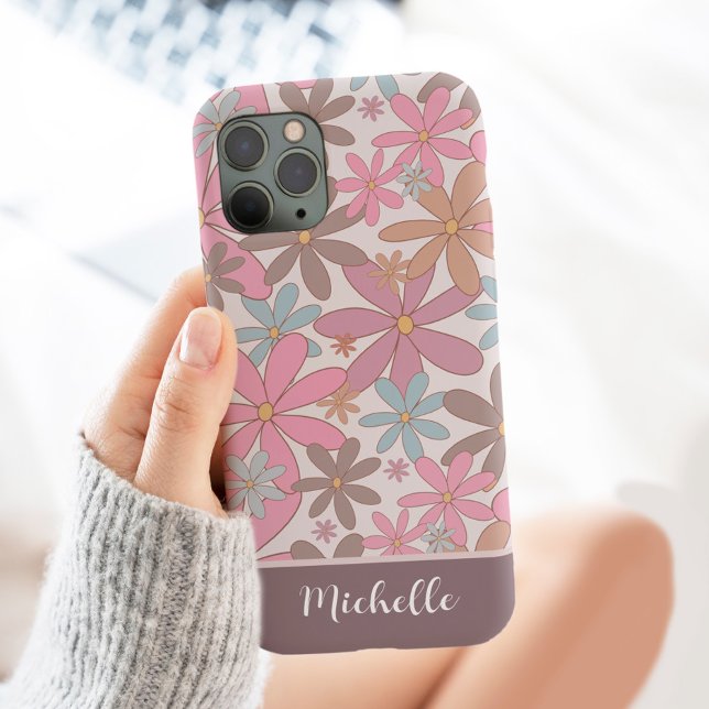  Wild Flowers Daisy Personalized with Name Floral  Case-Mate iPhone Case (Creator Uploaded)