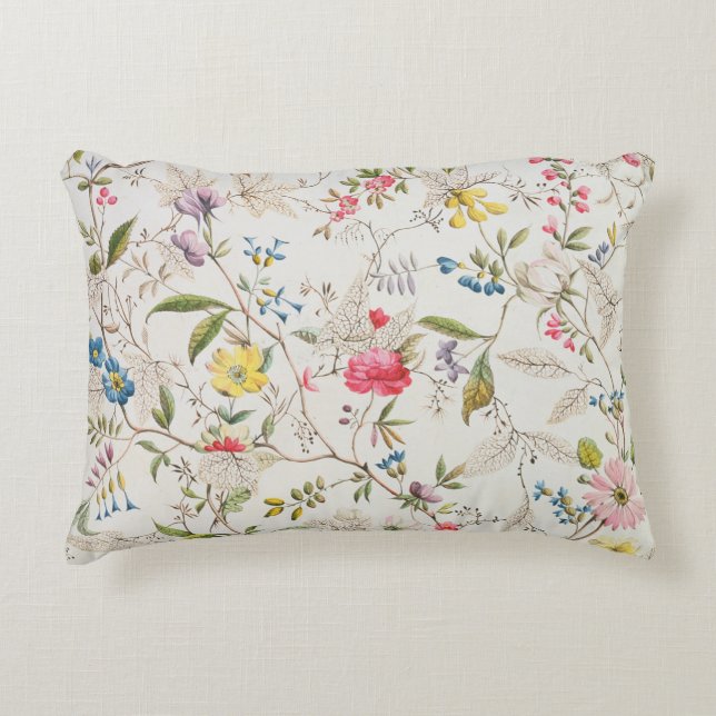 Wild flowers design for silk material, c.1790 (w/c accent pillow (Front)