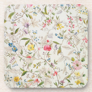 Wild flowers design for silk material, c.1790 (w/c beverage coaster