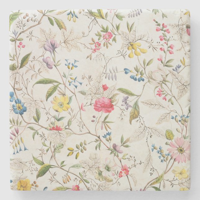 Wild flowers design for silk material, c.1790 (w/c stone coaster (Front)