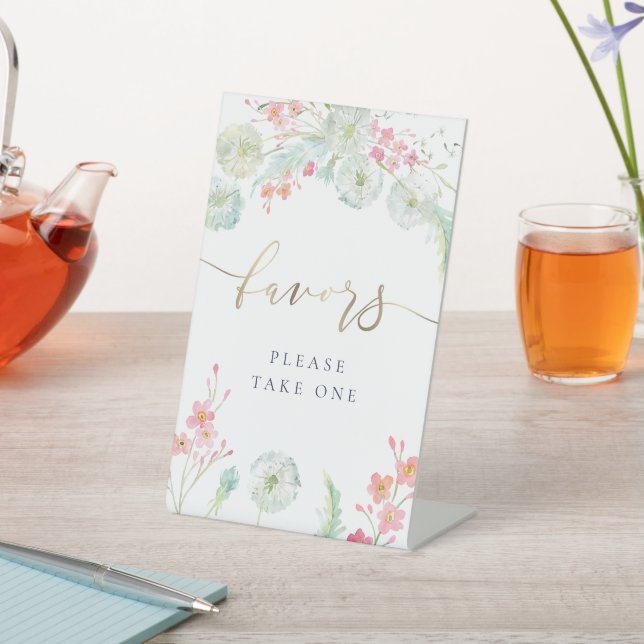 wild flowers favors pedestal sign (In SItu)