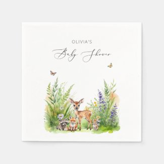 Wild Flowers Field Forest  Dear Baby Shower