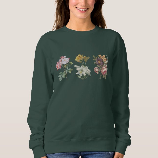 Wild Flowers, floral , botanical, nature lover Sweatshirt (Front)