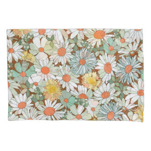 Wild flowers floral, vintage seamless pattern. pillow case