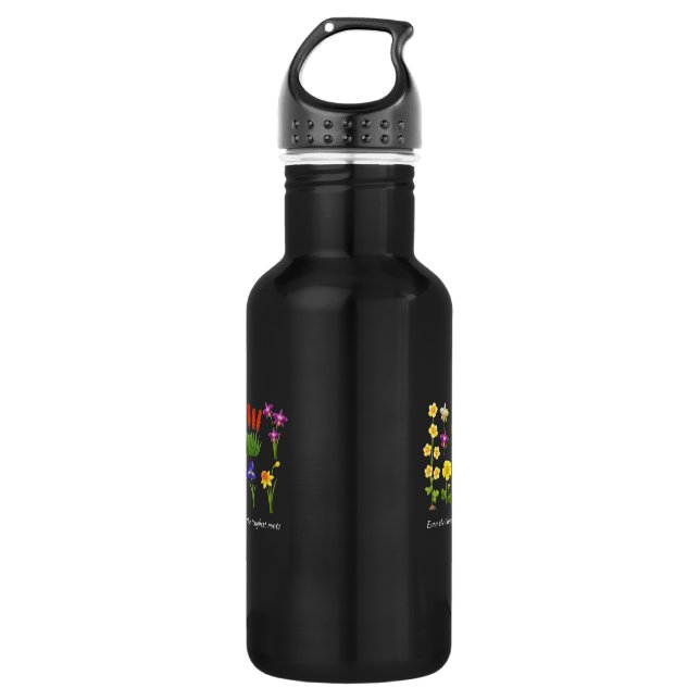 Wild Flowers Floral women and girls Stainless Steel Water Bottle (Front)