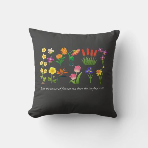 Wild Flowers Floral women and girls Throw Pillow