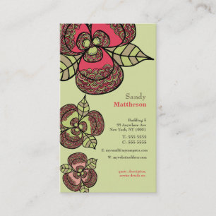 Wild Flowers Illustrated Designer Business Card