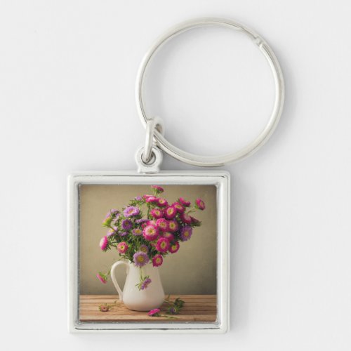 Wild Flowers in a Vase Key Chain