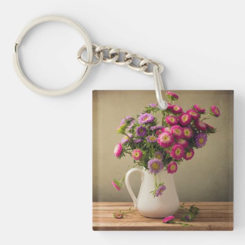 Wild Flowers in a Vase Key Chain