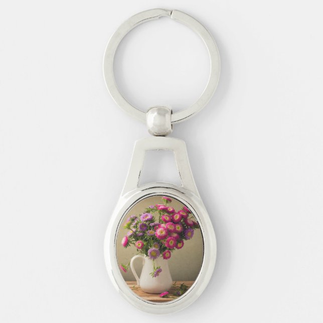 Wild Flowers in a Vase Key Chain (Front)