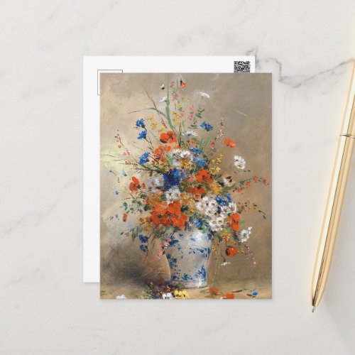 Wild flowers in a vase  postcard