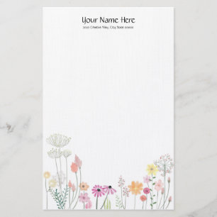 Wild Flowers Linen Stationery