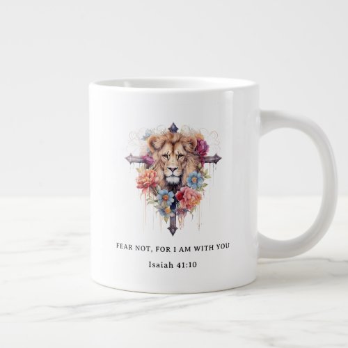 Wild Flowers Lion Of God Fear Not Bible Verse Giant Coffee Mug