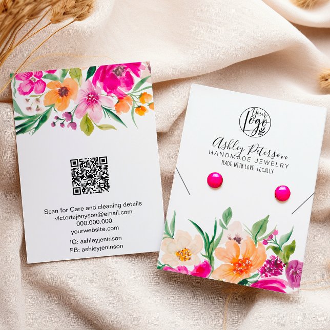 Wild flowers logo jewelry earring necklace business card (Wild flowers logo jewelry earring necklace business card)
