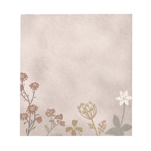Wild Flowers Muted Colors  Notepad (Front)