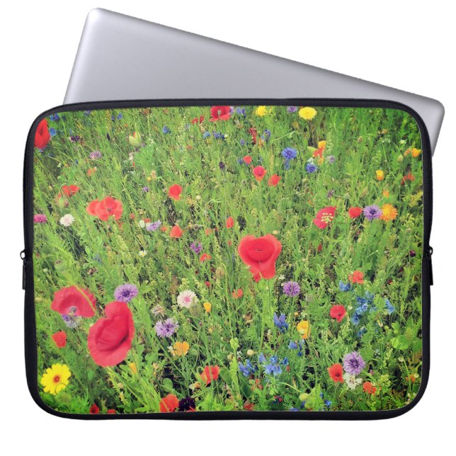 Wild Flowers Neoprene Laptop Sleeve 15" (Front)