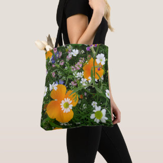 Wild Flowers: Orange White Pink Tote Bag