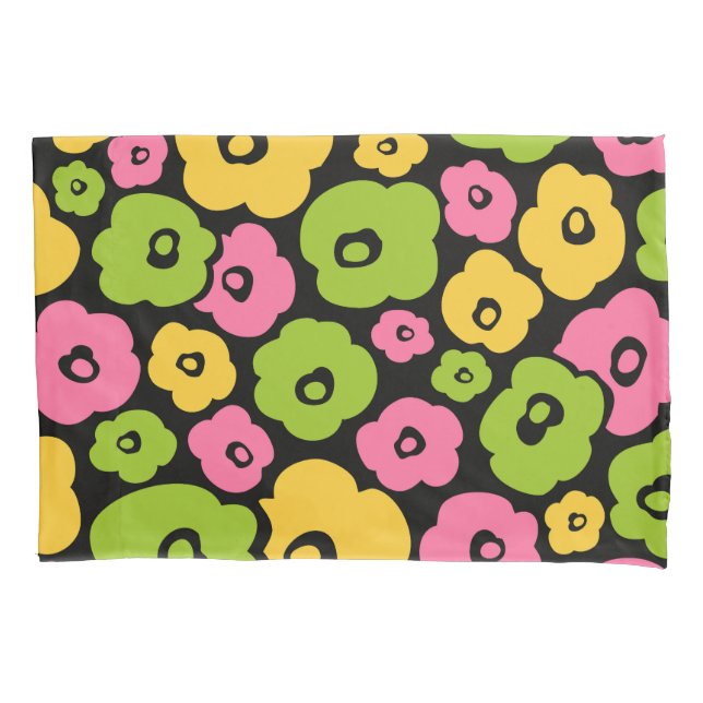 Wild Flowers Pattern Pillow Case (Front-Left)