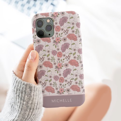  Wild Flowers Personalized with Name Floral  iPhone 11 Pro Max Case