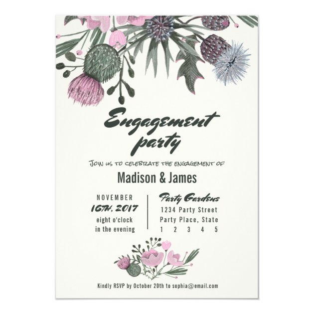 Wild Flowers | Pink | Engagement Party Invitations
