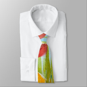 Wild flowers poppies and daisies neck tie