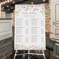 Wild flowers Price List Foam Board