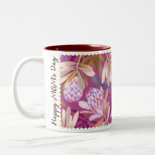 Wild Flowers Protea Magenta Two_Tone Coffee Mug
