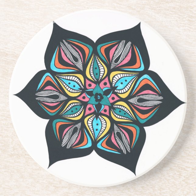 wild flowers: psycho colored coaster (Front)