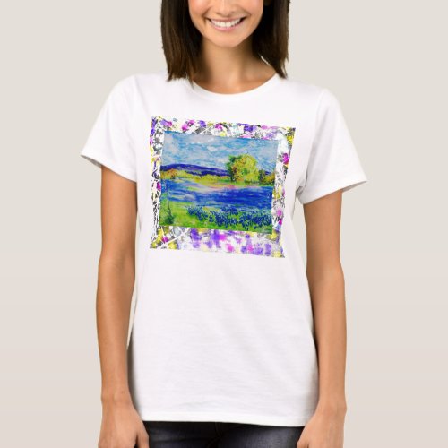 wild flowers purple drip T_Shirt