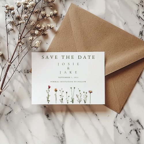 Wild Flowers Save the Date