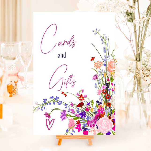 Wild flowers script cards gifts bridal shower  foam board (Wild flowers script cards gifts bridal shower foam board)