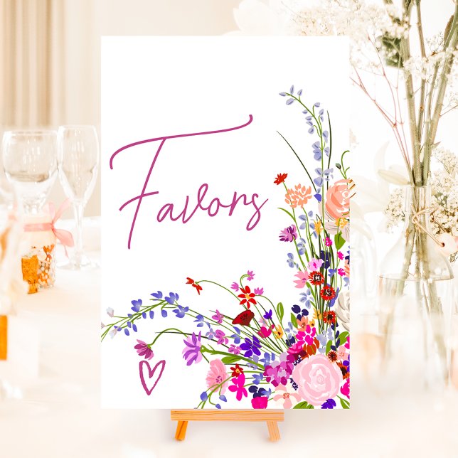 Wild flowers script favors bridal shower  foam board (Wild flowers script favors bridal shower foam board)