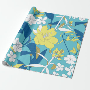 Wild flowers seamless pattern on white background  wrapping paper