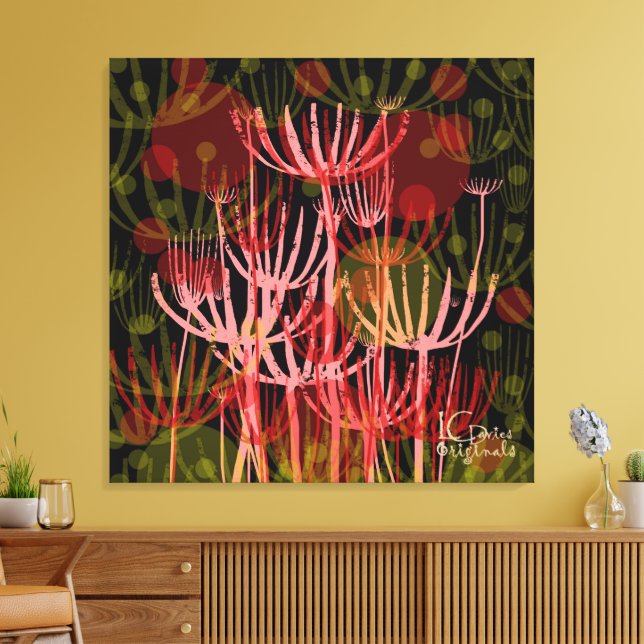 Wild Flowers Stretched Canvas Print (Insitu(LivingRoom))