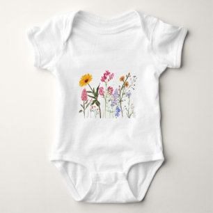 Wild Flowers T-Shirt, Vintage Botanical Kids Tee,  Baby Bodysuit