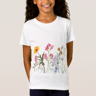 Wild Flowers T-Shirt, Vintage Botanical Kids Tee, T-Shirt