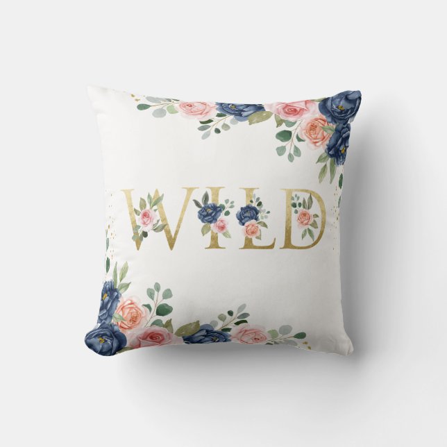 Wild Flowers Throw Pillow (Front)