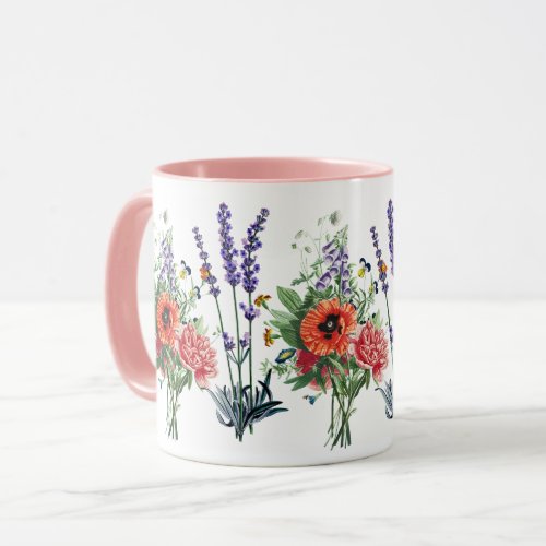 Wild Flowers Vintage Botanical Garden Nature  Mug